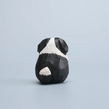 Load image into Gallery viewer, Handmade Wood Carved Border Collie Tiny Figurine-5