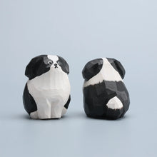 Load image into Gallery viewer, Handmade Wood Carved Border Collie Tiny Figurine-1