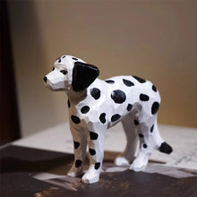 Load image into Gallery viewer, Handmade Wood Carved Dalmatian Small Statue Figurine-2