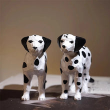 Load image into Gallery viewer, Handmade Wood Carved Dalmatian Small Statue Figurine-5