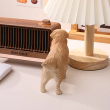 Load image into Gallery viewer, Handmade Wood Carved Golden Retriever Small Statue Figurine-5