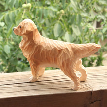 Load image into Gallery viewer, Handmade Wood Carved Golden Retriever Small Statue Figurine-6