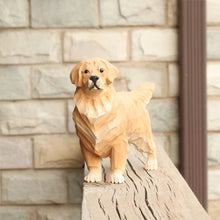 Load image into Gallery viewer, Handmade Wood Carved Golden Retriever Small Statue Figurine-8