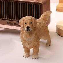 Load image into Gallery viewer, Handmade Wood Carved Golden Retriever Small Statue Figurine-Gold-1