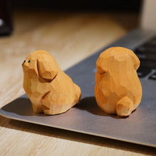 Load image into Gallery viewer, Handmade Wood Carved Golden Retriever Tiny Figurines-2