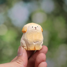 Load image into Gallery viewer, Handmade Wood Carved Golden Retriever Tiny Figurines-4