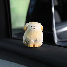 Load image into Gallery viewer, Handmade Wood Carved Golden Retriever Tiny Figurines-5