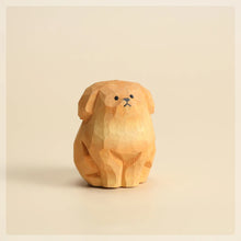 Load image into Gallery viewer, Handmade Wood Carved Golden Retriever Tiny Figurines-Gold-7