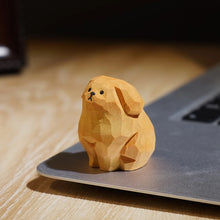 Load image into Gallery viewer, Handmade Wood Carved Golden Retriever Tiny Figurines-1