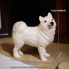 Load image into Gallery viewer, Handmade Wood Carved Samoyed Small Statue Figurine-4