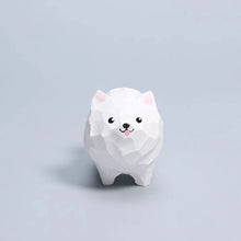 Load image into Gallery viewer, Handmade Wood Carved Samoyed Tiny Figurine-2