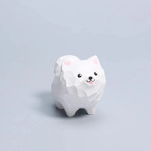 Load image into Gallery viewer, Handmade Wood Carved Samoyed Tiny Figurine-WHITE-7