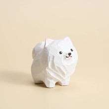 Load image into Gallery viewer, Handmade Wood Carved Samoyed Tiny Figurine-1