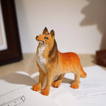 Load image into Gallery viewer, Handmade Wood Carved Sheltie / Collie Small Statue Figurine-7