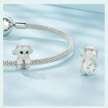 Load image into Gallery viewer, Hanging Maltese Love Silver Charm Bead-Dog Themed Jewellery-Charm Beads, Jewellery, Maltese-ECC2586-CHINA-3