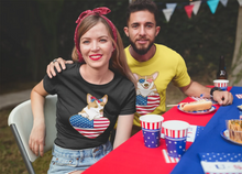 Load image into Gallery viewer, Happy 4th July Corgis Women&#39;s Cotton T-Shirts-Apparel-Apparel, Corgi, Shirt, T Shirt-8