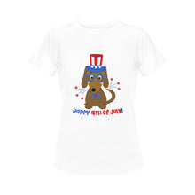 Load image into Gallery viewer, Happy 4th of July Dachshund Women&#39;s T-Shirt-Apparel-Apparel, Dachshund, Dogs, T Shirt-4