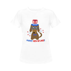 Happy 4th of July Dachshund Women's T-Shirt-Apparel-Apparel, Dachshund, Dogs, T Shirt-4