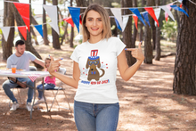 Load image into Gallery viewer, Happy 4th of July Dachshund Women&#39;s T-Shirt-Apparel-Apparel, Dachshund, Dogs, T Shirt-White-Small-1