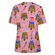Happy 4th of July Dachshunds All Over Print Women's Cotton T-Shirt - 4 Colors-Apparel-Apparel, Dachshund, Shirt, T Shirt-10