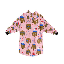 Load image into Gallery viewer, Happy 4th of July Dachshunds Blanket Hoodie for Women-Apparel-Apparel, Blankets-2