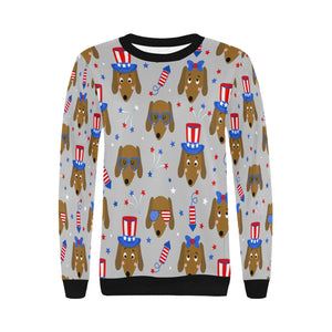 Happy 4th of July Dachshunds Women's Sweatshirt-Apparel-Apparel, Dachshund, Sweatshirt-12