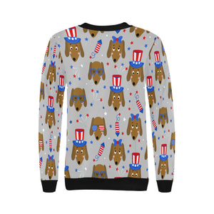 Happy 4th of July Dachshunds Women's Sweatshirt-Apparel-Apparel, Dachshund, Sweatshirt-13