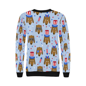 Happy 4th of July Dachshunds Women's Sweatshirt-Apparel-Apparel, Dachshund, Sweatshirt-9