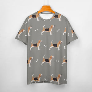 Happy Beagle Love All Over Print Women's Cotton T-Shirt - 4 Colors-Apparel-Apparel, Beagle, Shirt, T Shirt-15