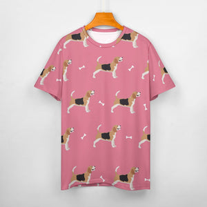 Happy Beagle Love All Over Print Women's Cotton T-Shirt - 4 Colors-Apparel-Apparel, Beagle, Shirt, T Shirt-4
