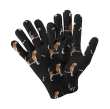 Load image into Gallery viewer, Happy Beagle Love Touch Screen Gloves - 4 Colors-Accessories-Accessories, Beagle, Dog Dad Gifts, Dog Mom Gifts, Gloves-Black-2