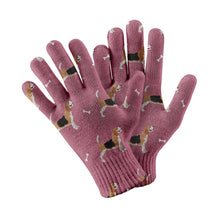 Load image into Gallery viewer, Happy Beagle Love Touch Screen Gloves - 4 Colors-Accessories-Accessories, Beagle, Dog Dad Gifts, Dog Mom Gifts, Gloves-Rose gold-4