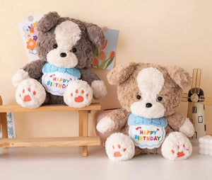 Happy Birthday Pit Bull Stuffed Animal Plush Toys-Stuffed Animals-Pit Bull, Stuffed Animal-4