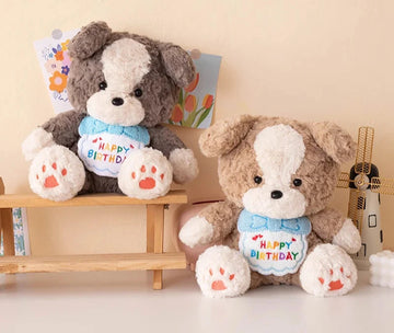 Happy Birthday Pit Bull Stuffed Animal Plush Toys-Stuffed Animals-Pit Bull, Stuffed Animal-4