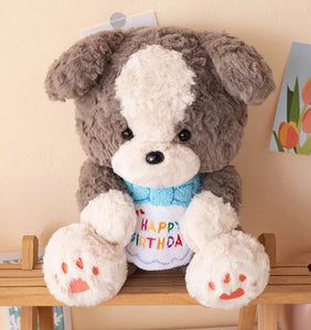 Happy Birthday Pit Bull Stuffed Animal Plush Toys-Stuffed Animals-Pit Bull, Stuffed Animal-8