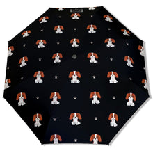Load image into Gallery viewer, Happy Cavalier King Charles Spaniels Umbrella-Daily Accessories-Midnight Black-One Size-1