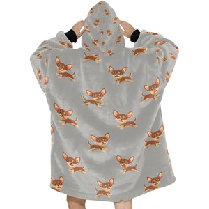 Happy Chocolate Chihuahua Love Blanket Hoodie for Women-Apparel-Apparel, Blankets-12