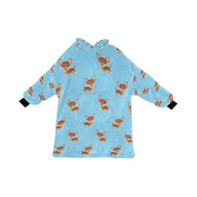 Load image into Gallery viewer, Happy Chocolate Chihuahua Love Blanket Hoodie for Women-Apparel-Apparel, Blankets-SkyBlue-ONE SIZE-1