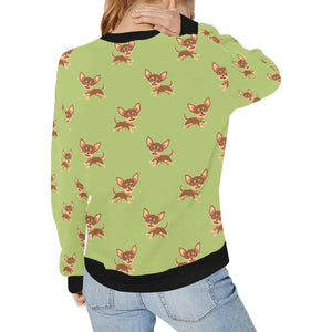 Happy Chocolate Chihuahua Love Women's Sweatshirt-Apparel-Apparel, Chihuahua, Sweatshirt-13