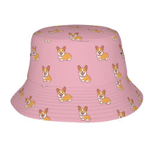 Load image into Gallery viewer, Happy Corgi Delight Bucket Hat-Hats &amp; Caps-Accessories,Corgi,Dog Dad Gifts,Dog Mom Gifts,Hats-Light Pink-One Size-33