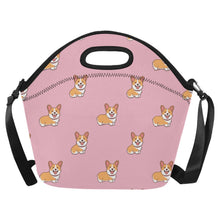 Load image into Gallery viewer, Happy Corgi Delight Neoprene Lunch Bag-Accessories-Accessories,Bags,Corgi,Dog Dad Gifts,Dog Mom Gifts,Lunch Bags-Pink-ONESIZE-6