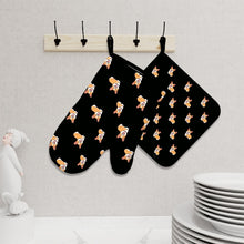 Load image into Gallery viewer, Happy Corgi Delight Oven Mitts and Pot Holder Set-Kitchen Decor-Accessories,Corgi,Dog Mom Gifts-3