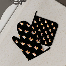 Load image into Gallery viewer, Happy Corgi Delight Oven Mitts and Pot Holder Set-Kitchen Decor-Accessories,Corgi,Dog Mom Gifts-1