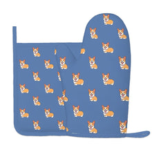 Load image into Gallery viewer, Happy Corgi Delight Oven Mitts and Pot Holder Set-Kitchen Decor-Accessories,Corgi,Dog Mom Gifts-6