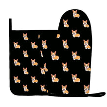 Load image into Gallery viewer, Happy Corgi Delight Oven Mitts and Pot Holder Set-Kitchen Decor-Accessories,Corgi,Dog Mom Gifts-5