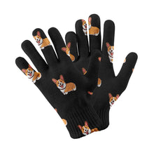 Load image into Gallery viewer, Happy Corgi Delight Touch Screen Gloves-Accessories-Accessories,Dog Dad Gifts,Dog Mom Gifts,Gloves-Black-5