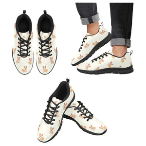 Happy Corgi Delight Women's Breathable Sneakers-Ivory-US13-1