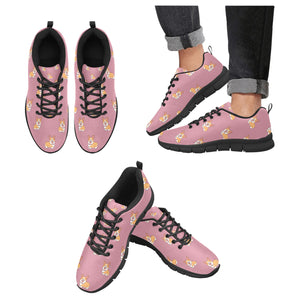 Happy Corgi Delight Women's Breathable Sneakers-PaleVioletRed-US13-21