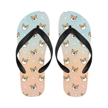 Load image into Gallery viewer, Happy Corgi Fun Unisex Slippers - 7 Gradients-Footwear-Accessories,Corgi,Dog Dad Gifts,Dog Mom Gifts,Slippers-6