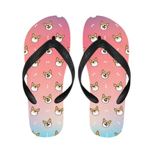 Load image into Gallery viewer, Happy Corgi Fun Unisex Slippers - 7 Gradients-Footwear-Accessories,Corgi,Dog Dad Gifts,Dog Mom Gifts,Slippers-5